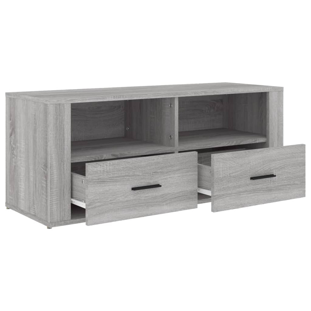 Tv-meubel 100x35x40 cm bewerkt hout grijs sonoma eikenkleurig MeubelReus