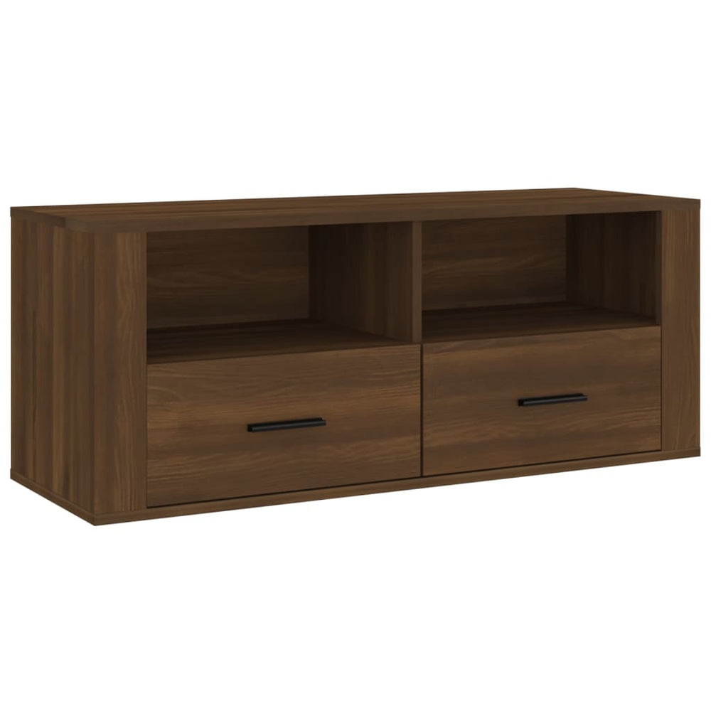 Tv-meubel 100x35x40 cm bewerkt hout bruin eikenkleur MeubelReus
