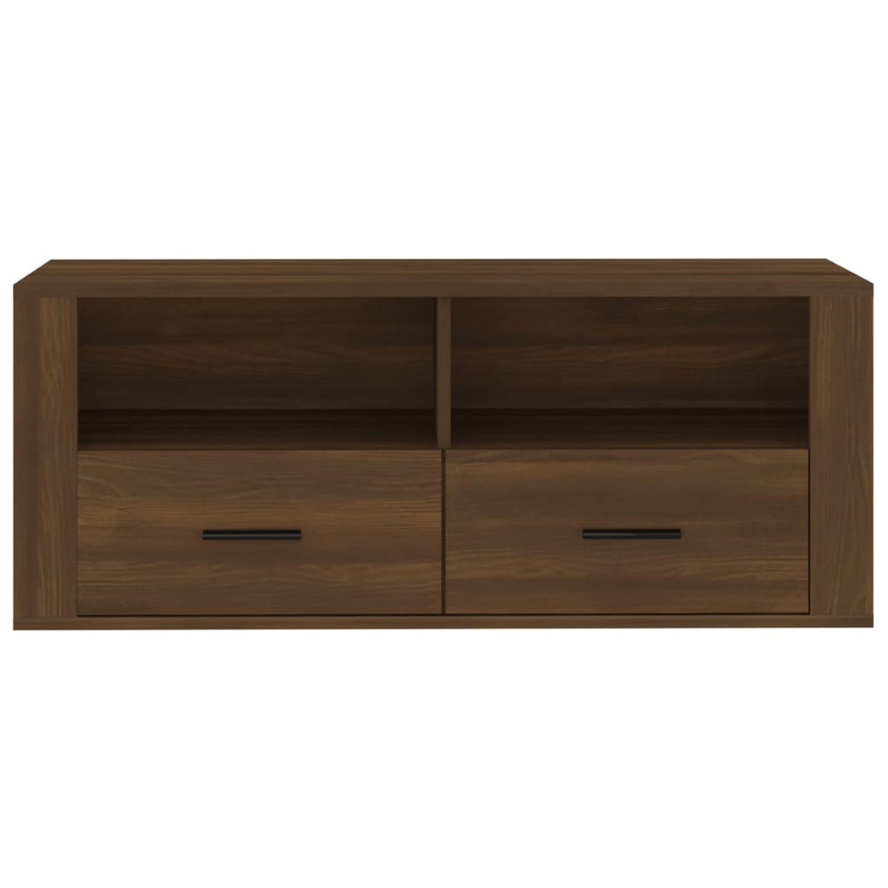 Tv-meubel 100x35x40 cm bewerkt hout bruin eikenkleur MeubelReus
