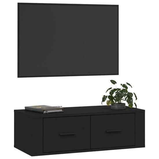 Tv-hangmeubel 80x36x25 cm bewerkt hout zwart MeubelReus