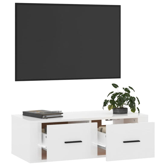 Tv-hangmeubel 80x36x25 cm bewerkt hout hoogglans wit MeubelReus