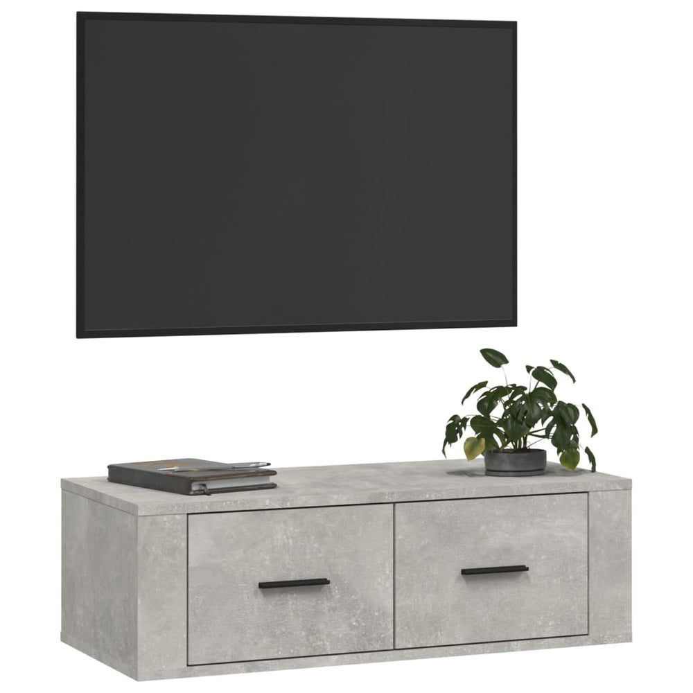Tv-hangmeubel 80x36x25 cm bewerkt hout betongrijs MeubelReus