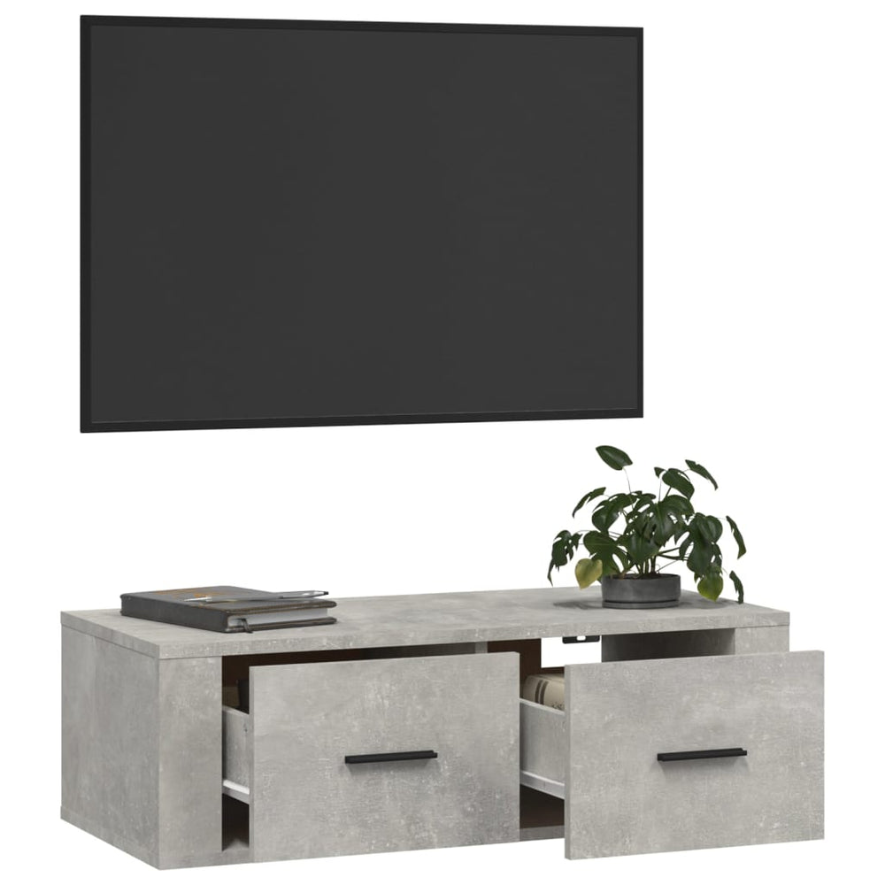 Tv-hangmeubel 80x36x25 cm bewerkt hout betongrijs MeubelReus