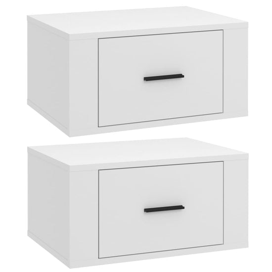 Nachtkastjes 2 st wandgemonteerd 50x36x25 cm wit MeubelReus