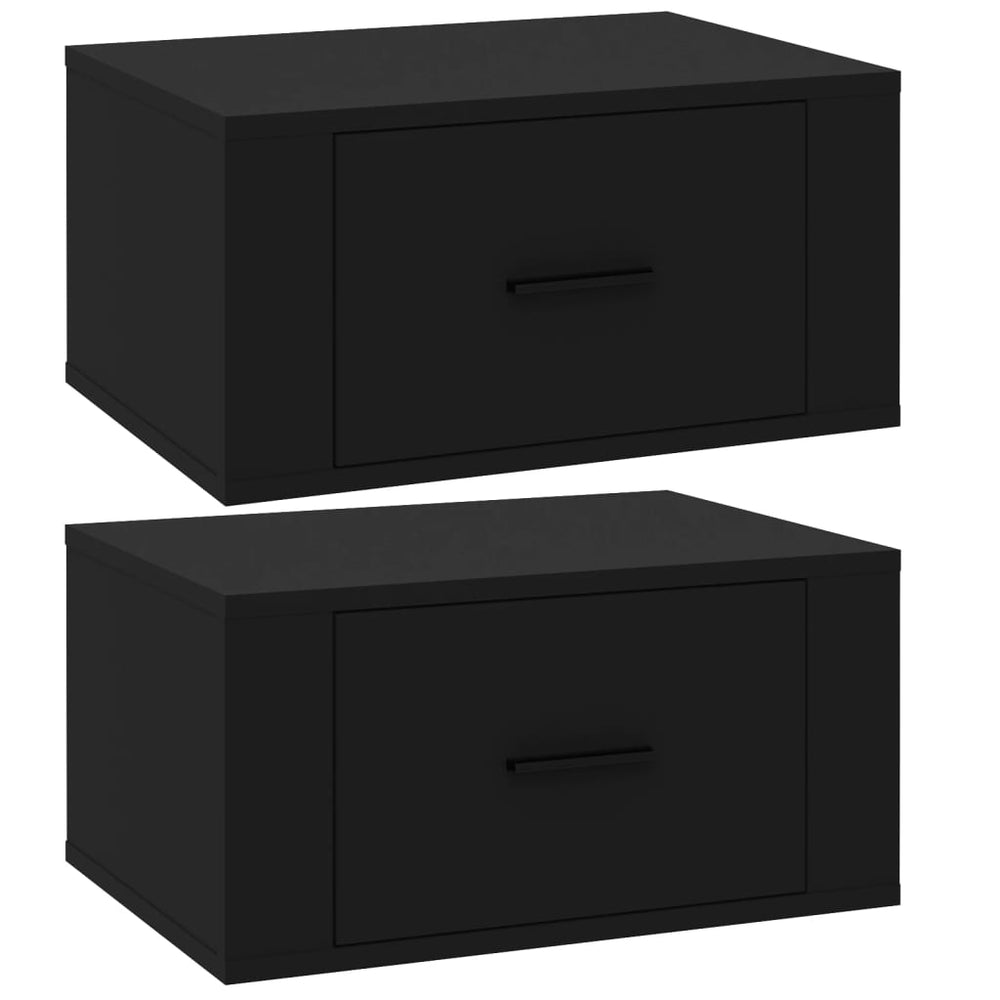 Nachtkastjes 2 st wandgemonteerd 50x36x25 cm zwart MeubelReus