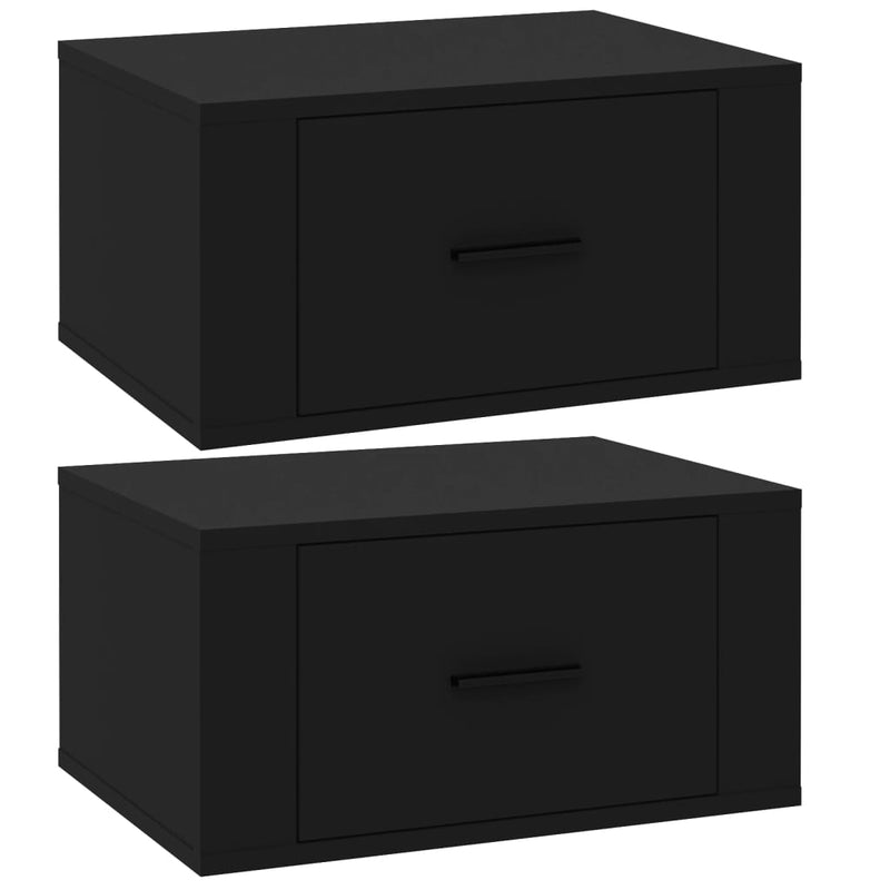 Nachtkastjes 2 st wandgemonteerd 50x36x25 cm zwart MeubelReus
