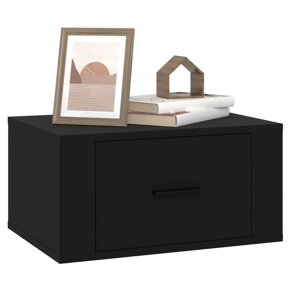 Nachtkastjes 2 st wandgemonteerd 50x36x25 cm zwart MeubelReus