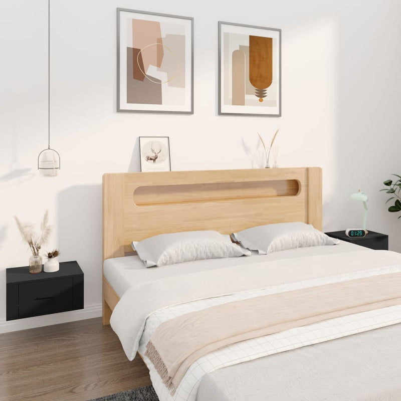 Nachtkastjes 2 st wandgemonteerd 50x36x25 cm zwart MeubelReus