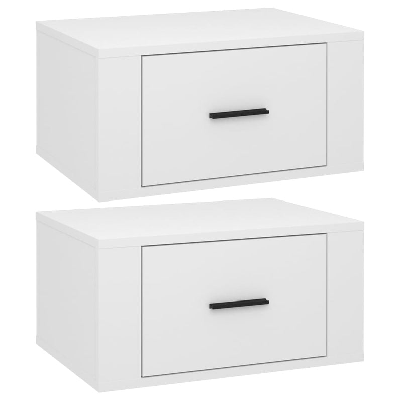Nachtkastjes 2 st wandgemonteerd 50x36x25 cm hoogglans wit MeubelReus