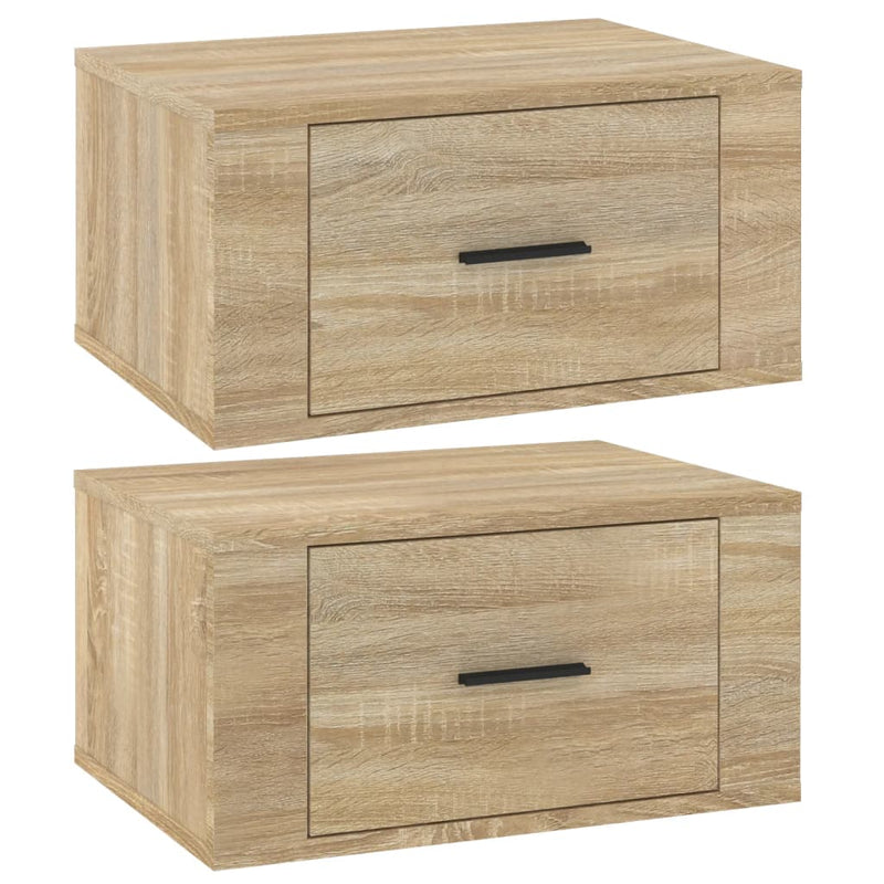 Nachtkastjes 2 st wandgemonteerd 50x36x25 cm sonoma eikenkleur MeubelReus