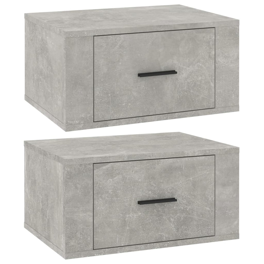 Nachtkastjes 2 st wandgemonteerd 50x36x25 cm betongrijs MeubelReus