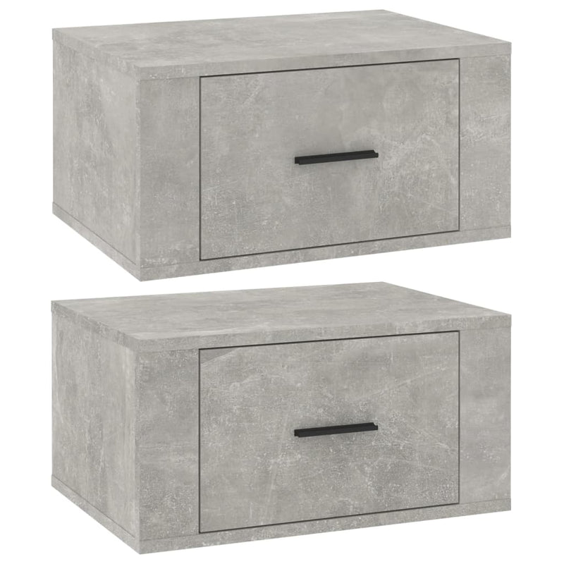 Nachtkastjes 2 st wandgemonteerd 50x36x25 cm betongrijs MeubelReus
