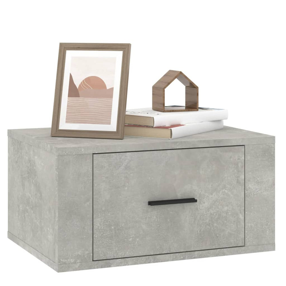 Nachtkastjes 2 st wandgemonteerd 50x36x25 cm betongrijs MeubelReus