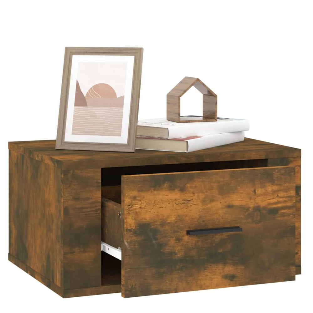 Nachtkastjes 2 st wandgemonteerd 50x36x25 cm gerookt eikenkleur MeubelReus