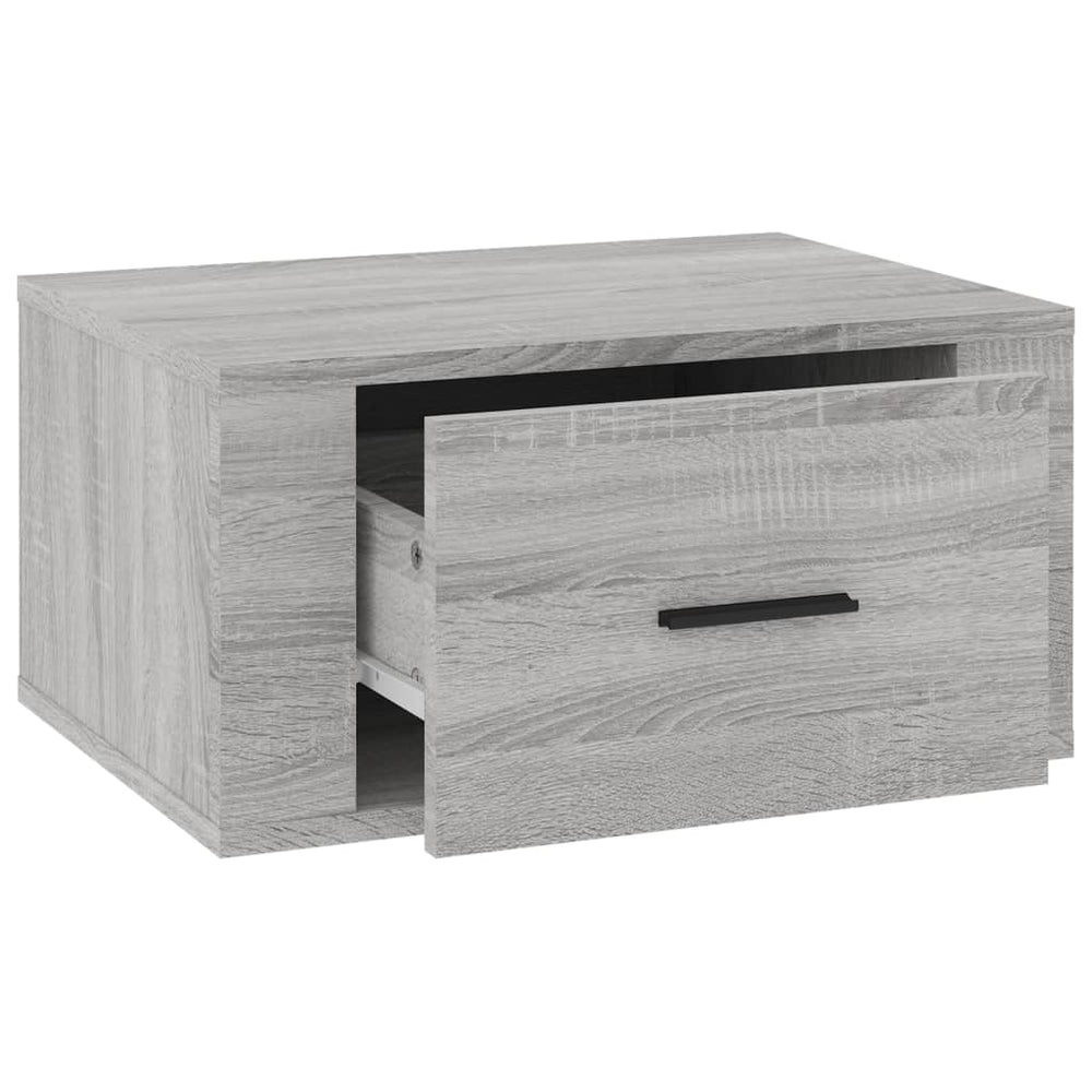Nachtkastje wandgemonteerd 50x36x25 cm grijs sonoma eikenkleur MeubelReus