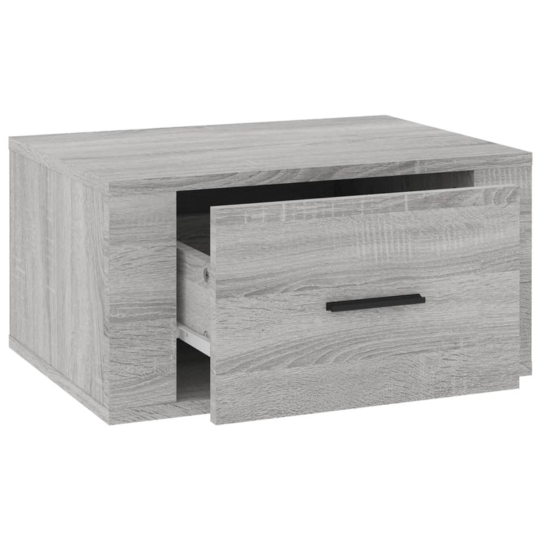 Nachtkastje wandgemonteerd 50x36x25 cm grijs sonoma eikenkleur MeubelReus