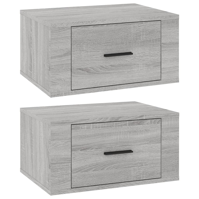 Nachtkastjes 2 st wandgemonteerd 50x36x25 cm grijs sonoma eiken MeubelReus