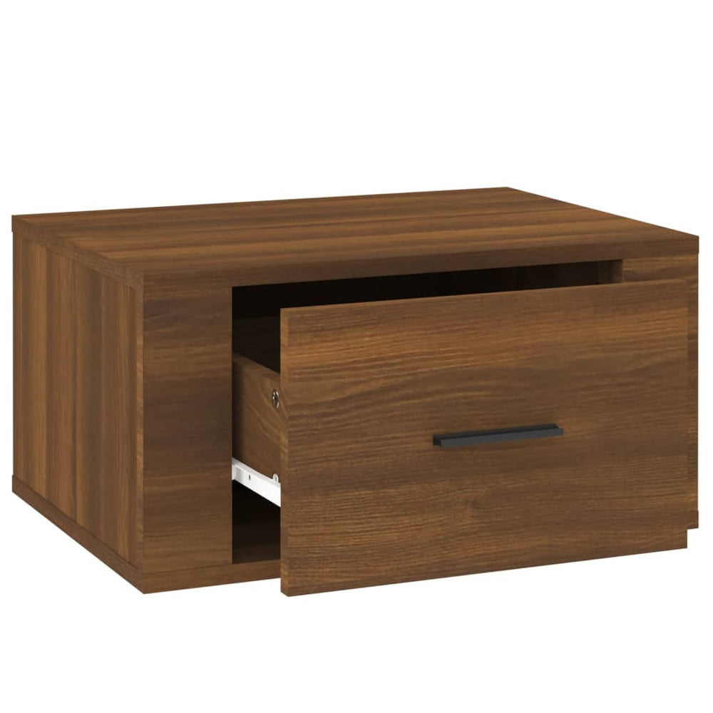 Nachtkastjes 2 st wandgemonteerd 50x36x25 cm bruin eikenkleur MeubelReus