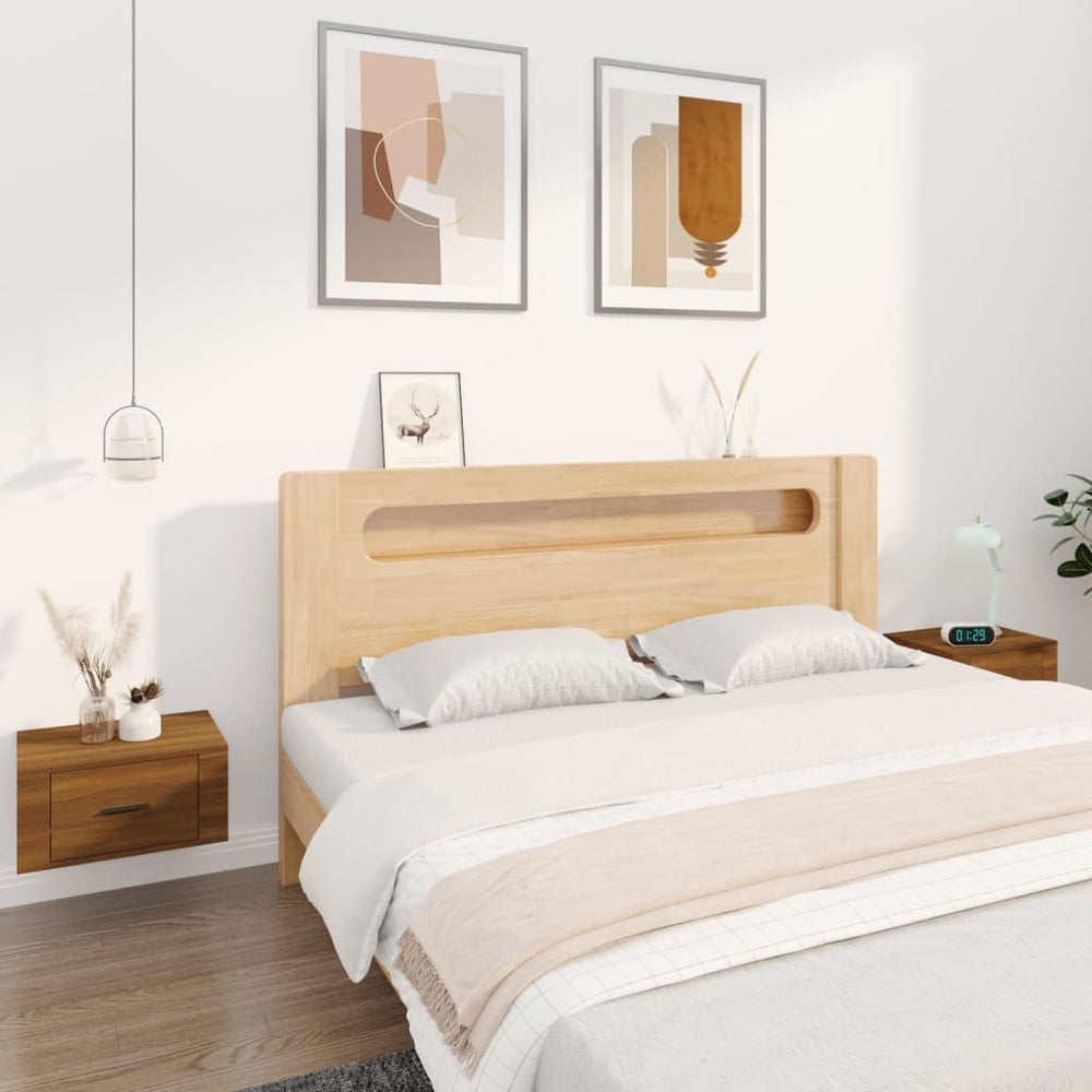 Nachtkastjes 2 st wandgemonteerd 50x36x25 cm bruin eikenkleur MeubelReus