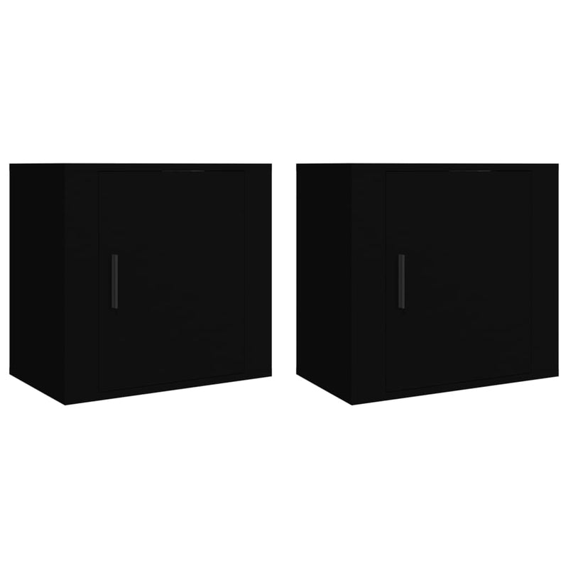 Nachtkastjes 2 st wandgemonteerd 50x30x47 cm zwart MeubelReus