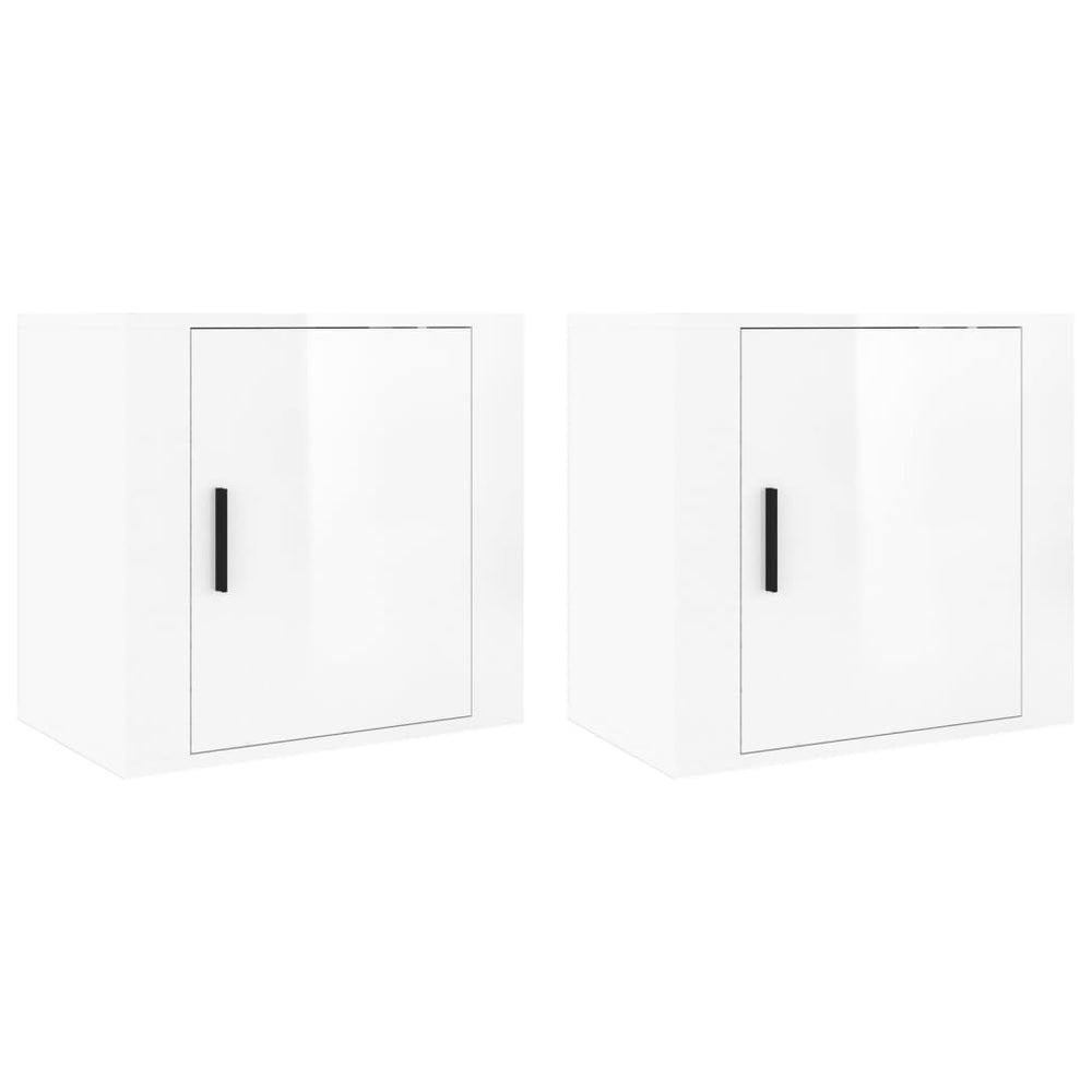 Nachtkastjes 2 st wandgemonteerd 50x30x47 cm hoogglans wit MeubelReus