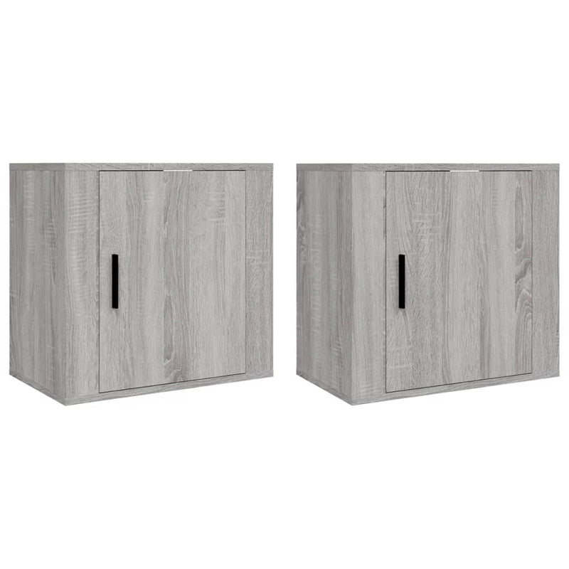 Nachtkastjes 2 st wandgemonteerd 50x30x47 cm grijs sonoma eiken MeubelReus