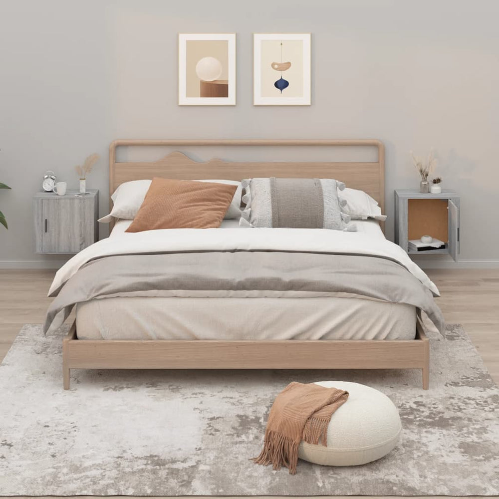 Nachtkastjes 2 st wandgemonteerd 50x30x47 cm grijs sonoma eiken MeubelReus