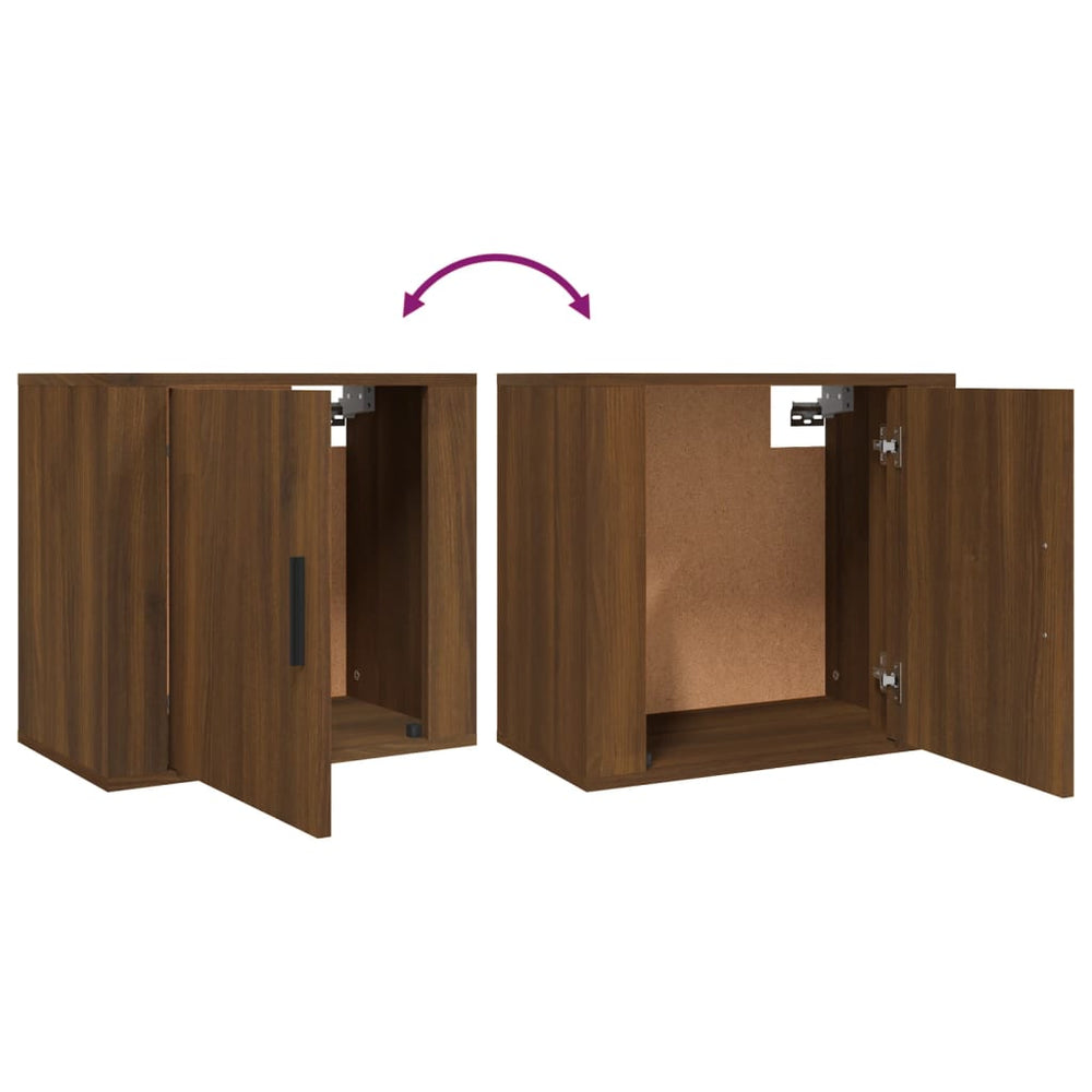 Nachtkastjes 2 st wandgemonteerd 50x30x47 cm bruin eikenkleur MeubelReus