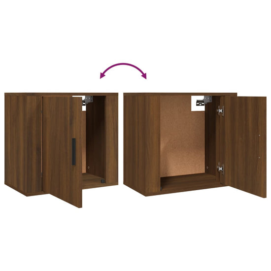 Nachtkastjes 2 st wandgemonteerd 50x30x47 cm bruin eikenkleur MeubelReus