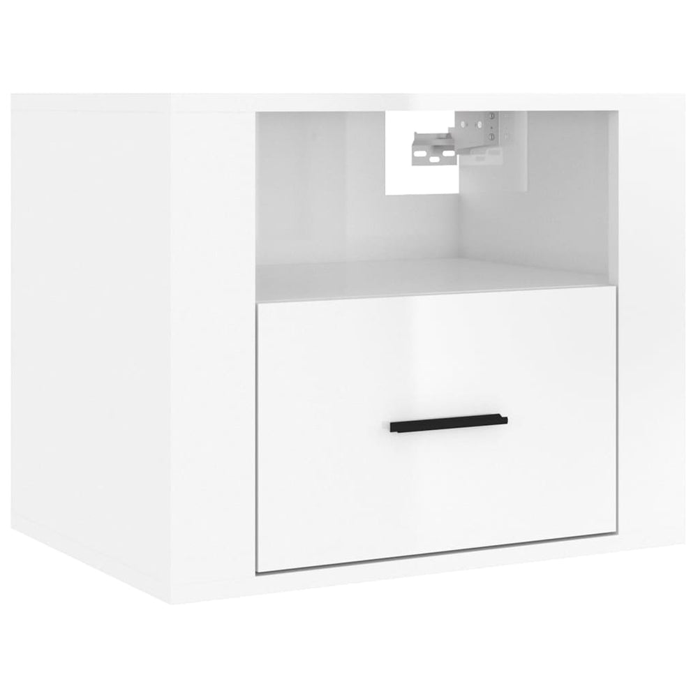 Nachtkastjes 2 st wandgemonteerd 50x36x40 cm hoogglans wit MeubelReus