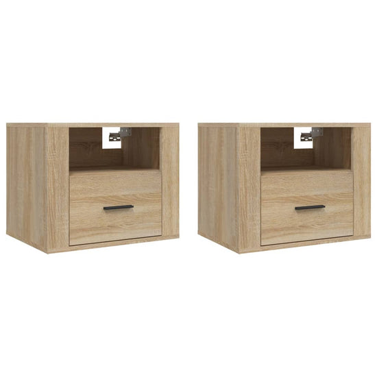Nachtkastjes 2 st wandgemonteerd 50x36x40 cm sonoma eikenkleur MeubelReus