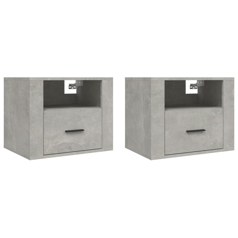 Nachtkastjes 2 st wandgemonteerd 50x36x40 cm betongrijs MeubelReus