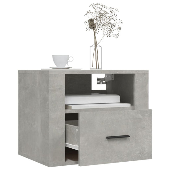 Nachtkastjes 2 st wandgemonteerd 50x36x40 cm betongrijs MeubelReus