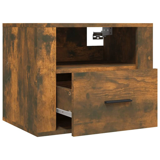 Nachtkastjes 2 st wandgemonteerd 50x36x40 cm gerookt eikenkleur MeubelReus
