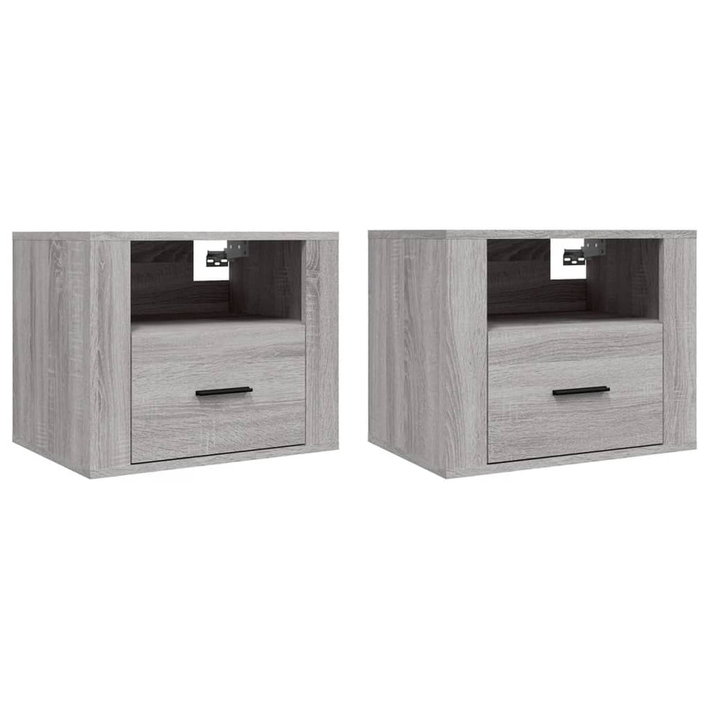 Nachtkastjes 2 st wandgemonteerd 50x36x40 cm grijs sonoma eiken MeubelReus