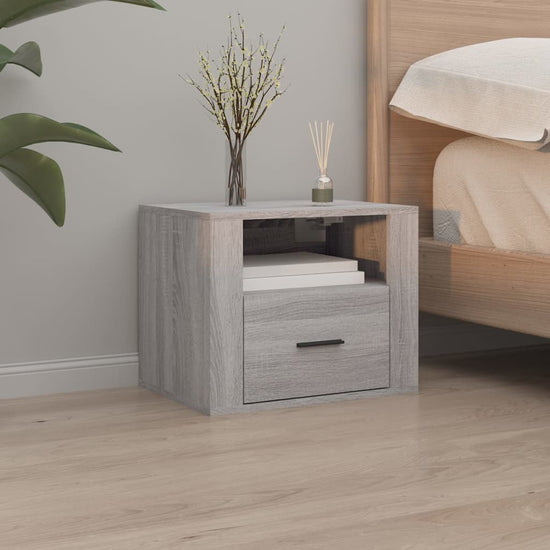 Nachtkastjes 2 st wandgemonteerd 50x36x40 cm grijs sonoma eiken MeubelReus