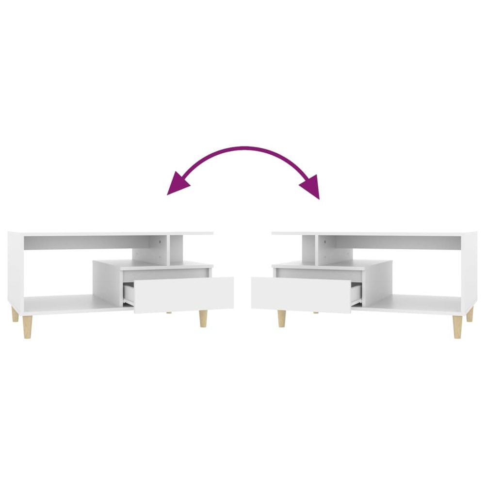 Salontafel 90x49x45 cm bewerkt hout wit MeubelReus