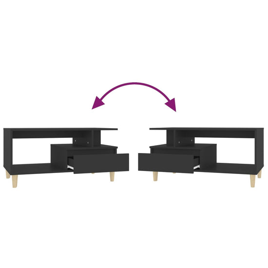 Salontafel 90x49x45 cm bewerkt hout zwart MeubelReus