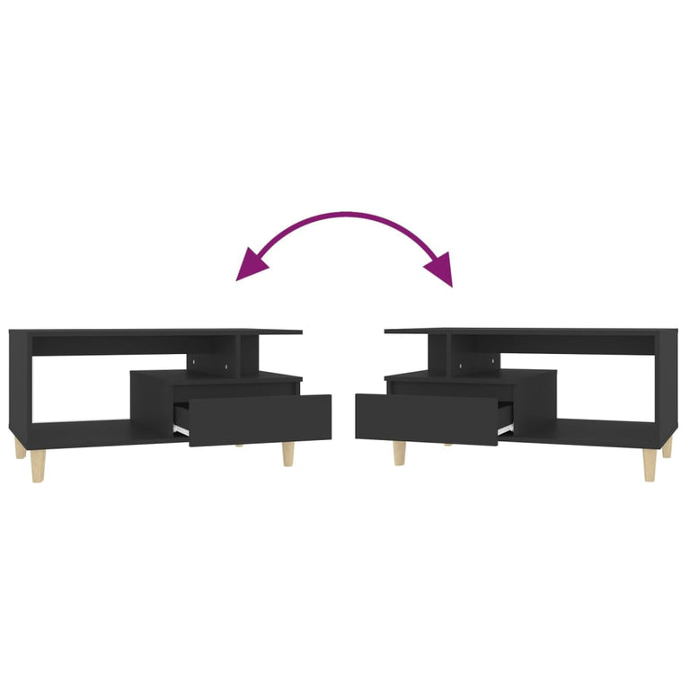 Salontafel 90x49x45 cm bewerkt hout zwart MeubelReus