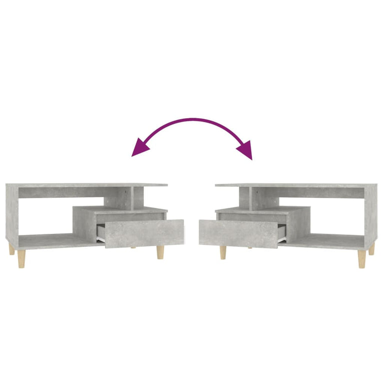 Salontafel 90x49x45 cm bewerkt hout betongrijs MeubelReus