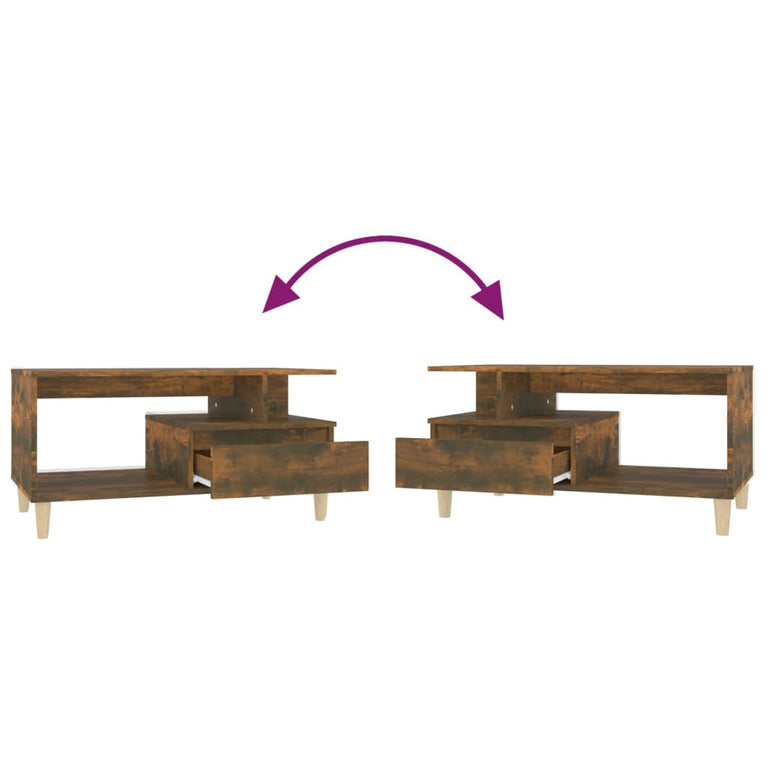 Salontafel 90x49x45 cm bewerkt hout gerookt eikenkleurig MeubelReus