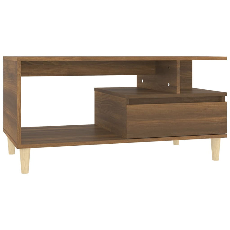 Salontafel 90x49x45 cm bewerkt hout bruineiken MeubelReus