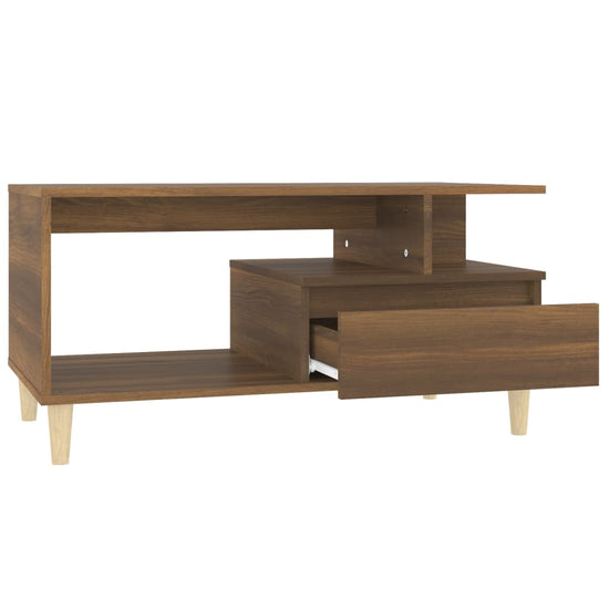 Salontafel 90x49x45 cm bewerkt hout bruineiken MeubelReus