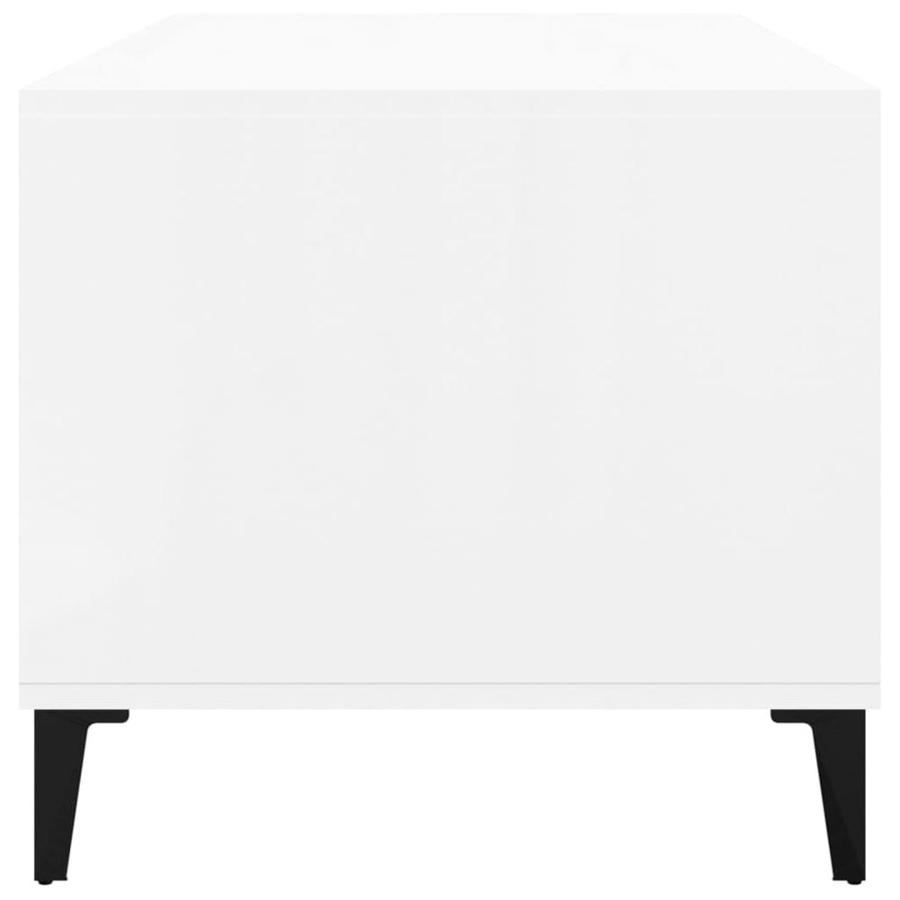 Salontafel 90x49x45 cm bewerkt hout hoogglans wit MeubelReus