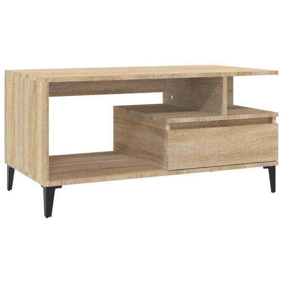 Salontafel 90x49x45 cm bewerkt hout sonoma eikenkleurig MeubelReus
