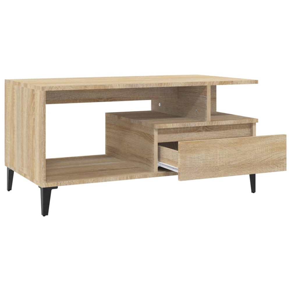 Salontafel 90x49x45 cm bewerkt hout sonoma eikenkleurig MeubelReus
