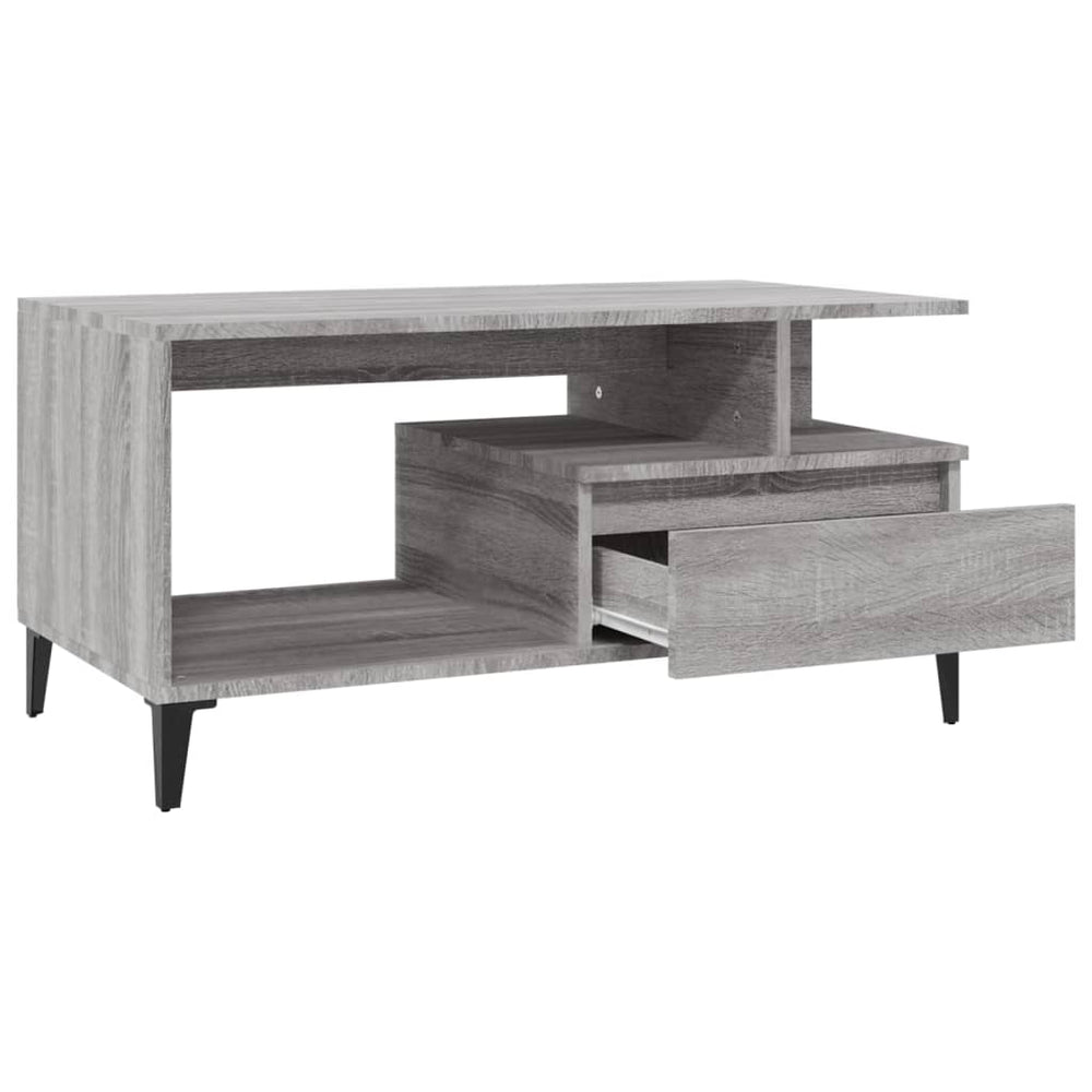 Salontafel 90x49x45 cm bewerkt hout grijs sonoma MeubelReus