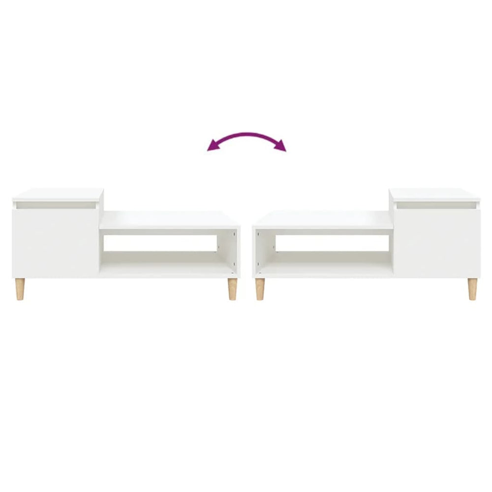 Salontafel 100x50x45 cm bewerkt hout wit MeubelReus