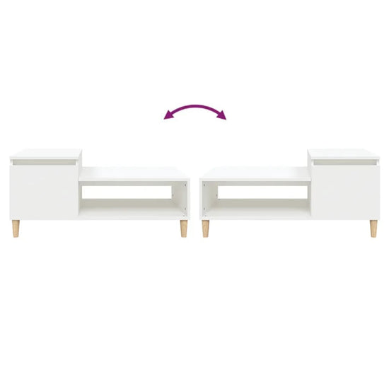 Salontafel 100x50x45 cm bewerkt hout wit MeubelReus