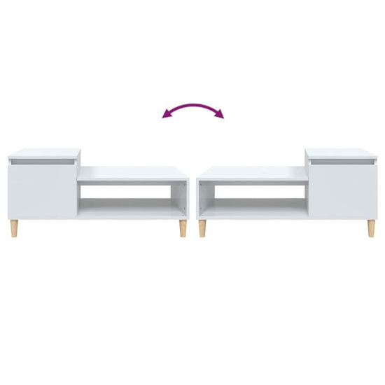 Salontafel 100x50x45 cm bewerkt hout hoogglans wit MeubelReus